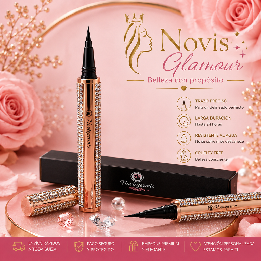 Delineador Líquido 2 en 1 Autoadhesivo  Novisnermis { Novis Glamour }