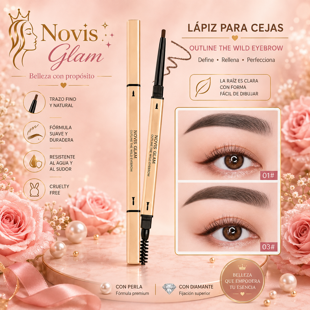 Lápiz de Cejas Impermeable 2 en 1 Novisnermis  { Novis Glamour }