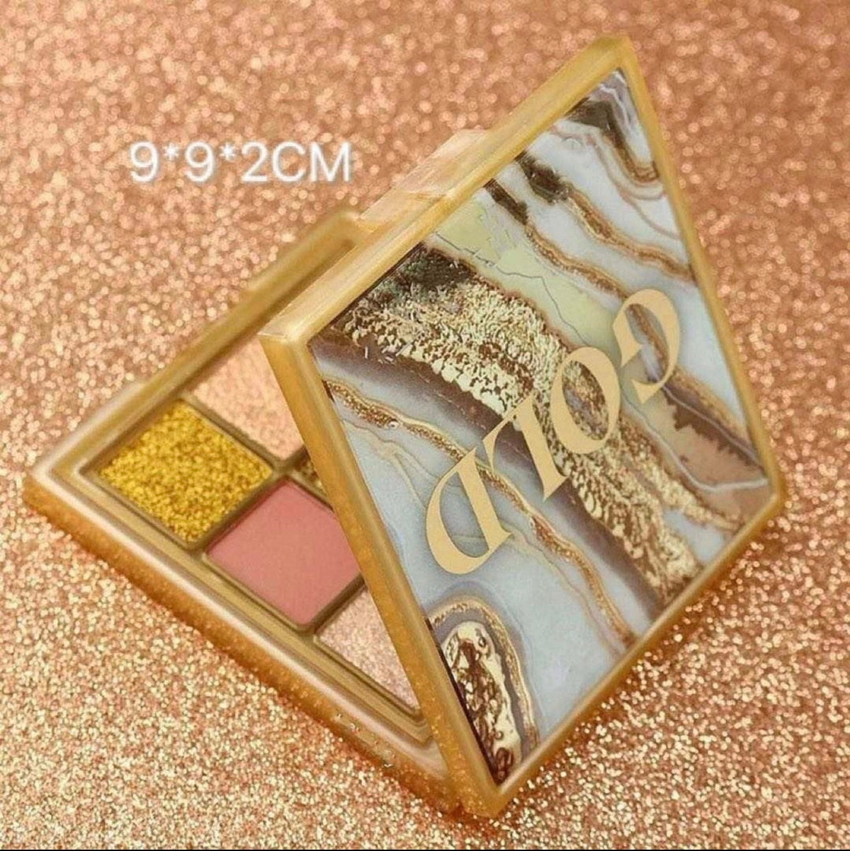 Paleta de sombras Gold Novis Glamour - diseño compacto 9x9cm