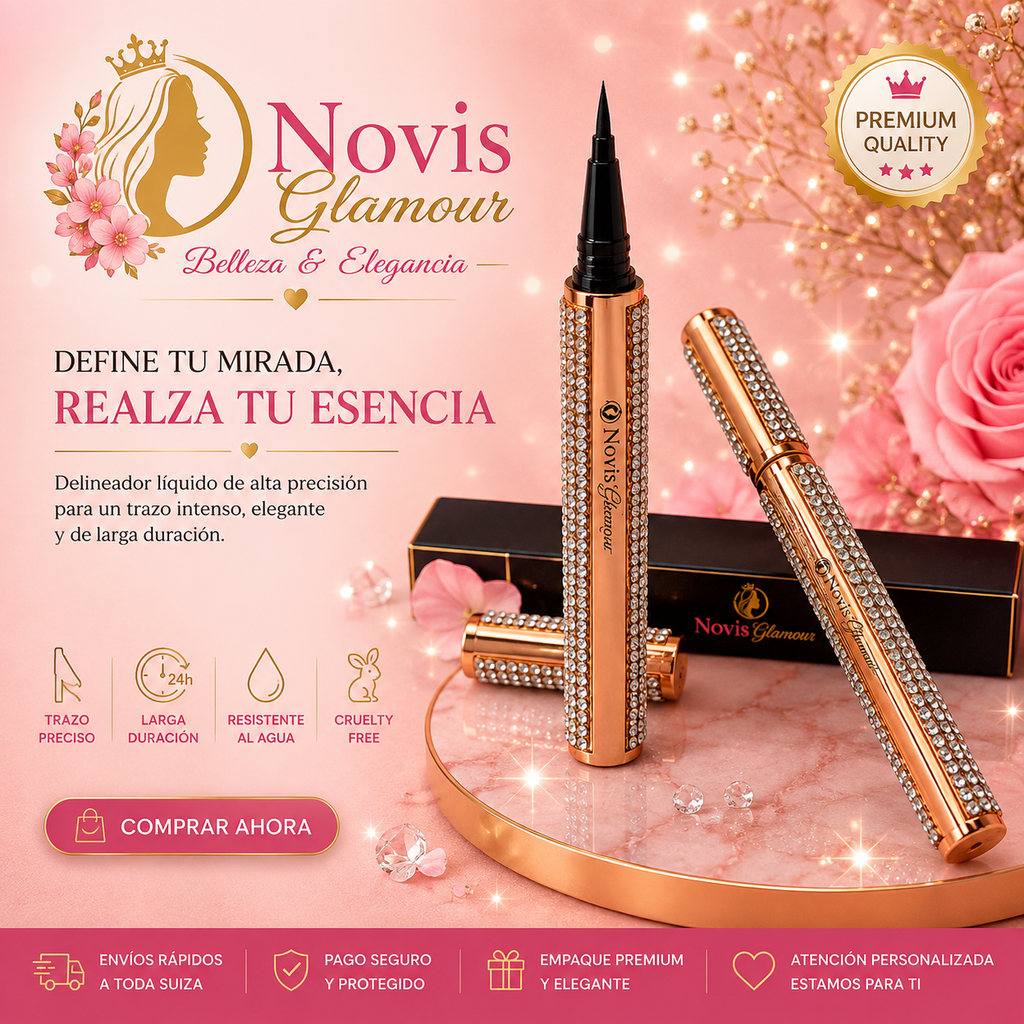 Delineador Líquido 2 en 1 Autoadhesivo  Novisnermis { Novis Glamour }