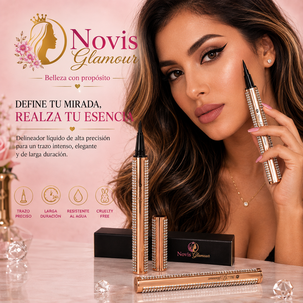 Delineador Líquido 2 en 1 Autoadhesivo  Novisnermis { Novis Glamour }