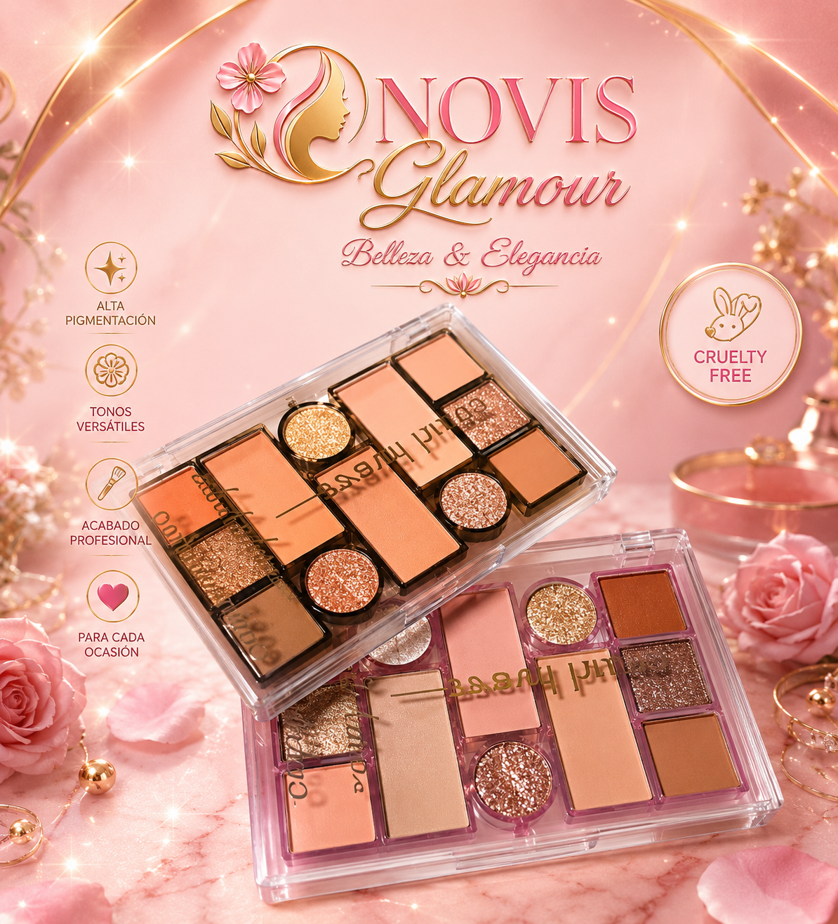 Paleta de Sombra de Ojos Vegana 12 Colores Terracota  Novisnermis { Novis Glamour }