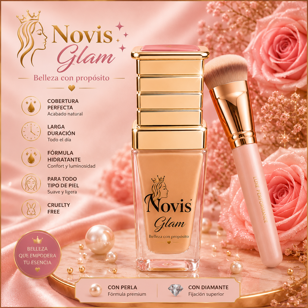 Base de Oro Líquido Mate – Novisnermis { Novis Glamour }